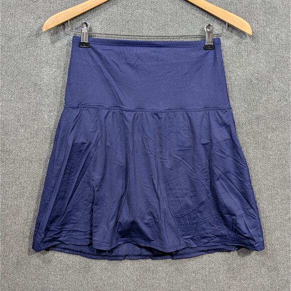 Lands End Swim Skirt Womens 8P Tummy Control Lined Built-In Brief Skort Navy - Picture 1 of 10
